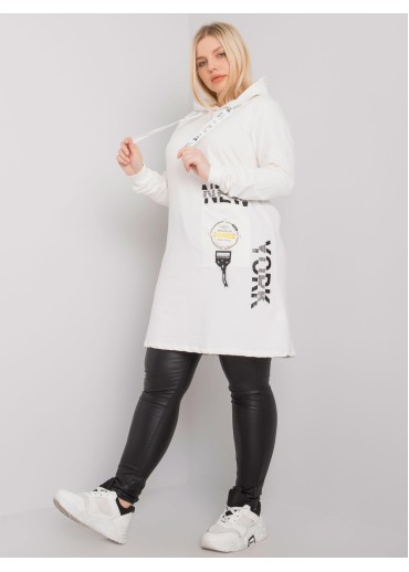 Smotanovo biela tunika s potlačou