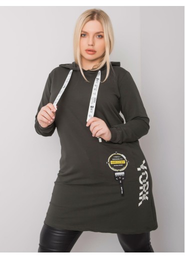 Khaki zelená tunika s potlačou