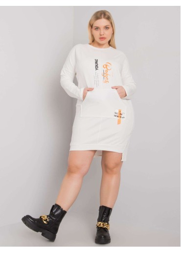 Smotanovo biela tunika s potlačou