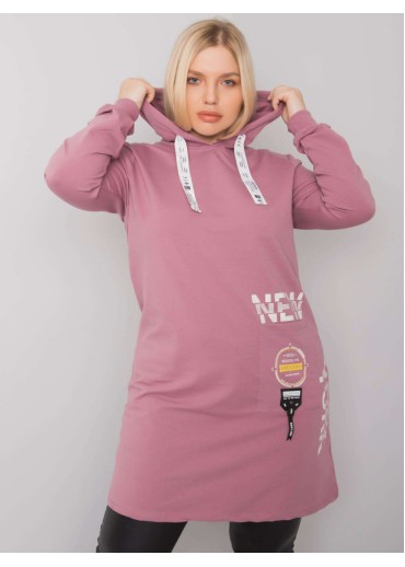 Tmavopúdrovo ružová tunika s potlačou