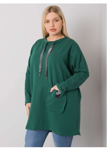 Tmavozelená mikinová tunika