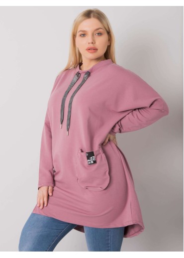 Tmavopúdrovo ružová mikinová tunika