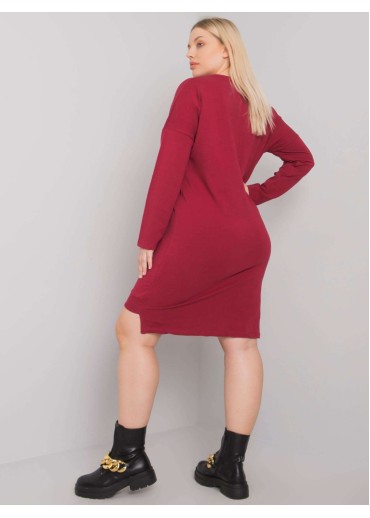Bordovo červená tunika s potlačou
