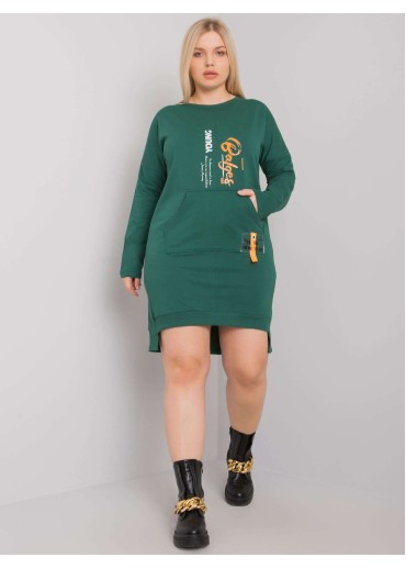 Tmavozelená tunika s potlačou