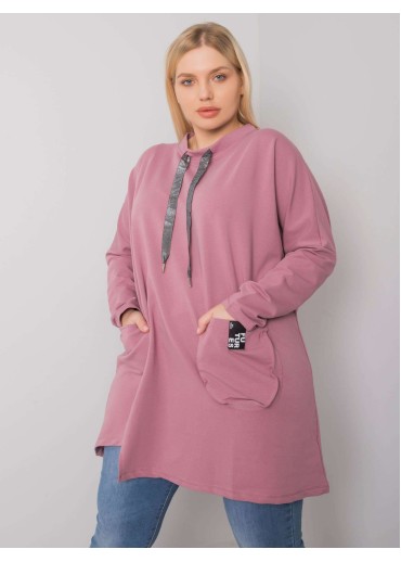 Tmavopúdrovo ružová mikinová tunika