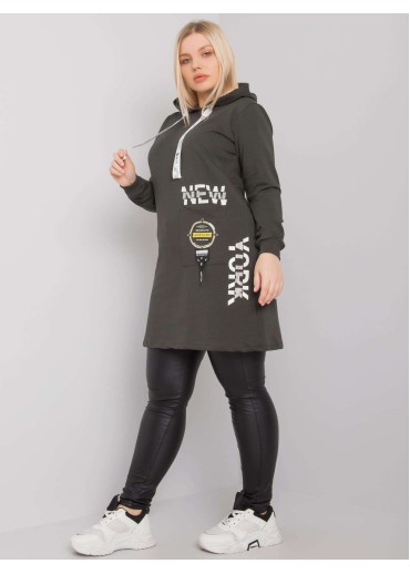 Khaki zelená tunika s potlačou