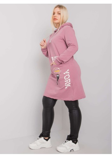 Tmavopúdrovo ružová tunika s potlačou