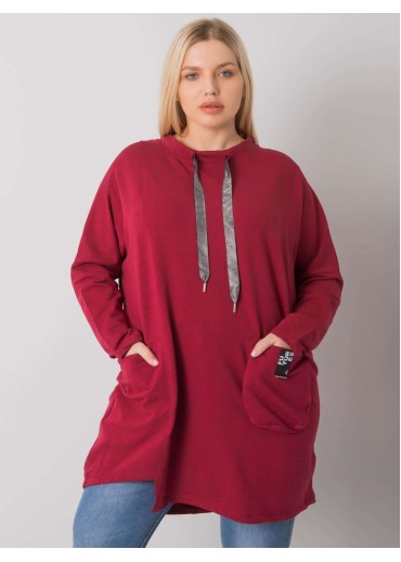 Bordovo červená mikinová tunika