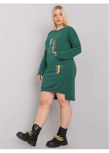 Tmavozelená tunika s potlačou