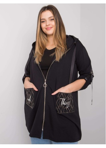 Čierna mikina s kapucňou