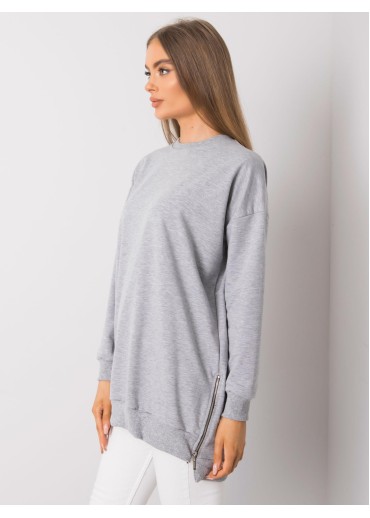Sivá mikinová tunika