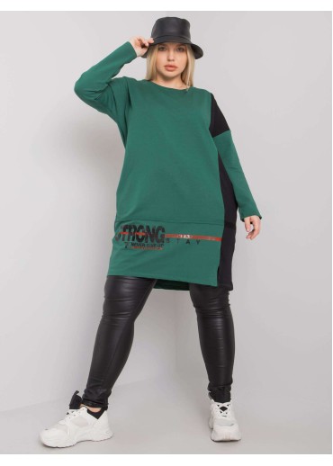 Tmavozelená mikinová tunika