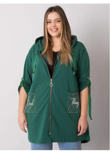 Tmavozelená mikina s kapucňou