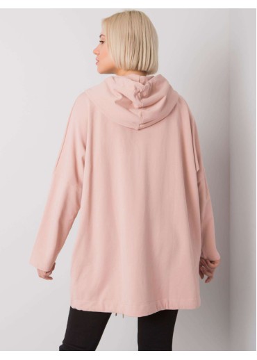 Tmavopúdrovo ružová mikina s kapucňou