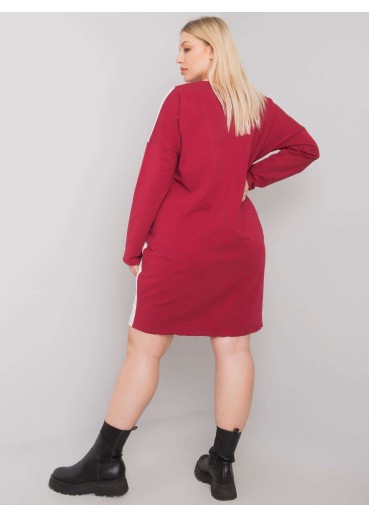Bordovo červená mikinová tunika