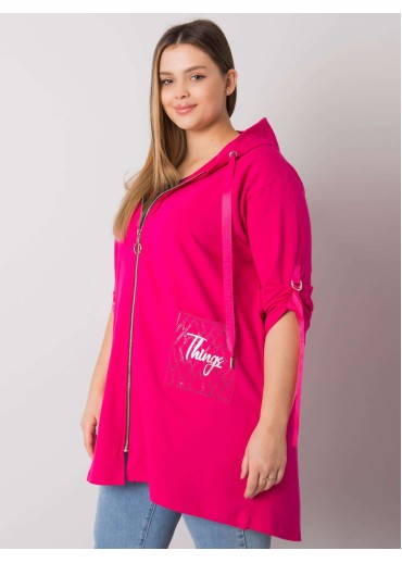 Fuchsiovo ružová mikina s kapucňou