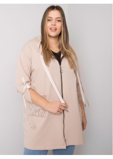 Béžovo hnedá mikina s kapucňou