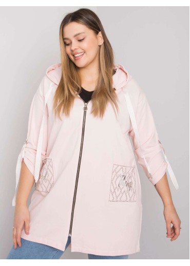 Púdrovo ružová mikina s kapucňou