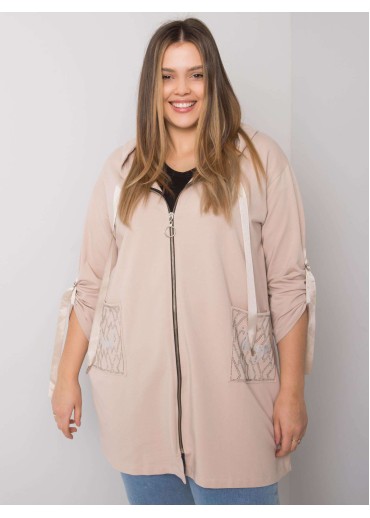 Béžovo hnedá mikina s kapucňou