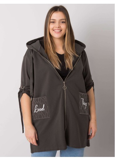 Khaki zelená mikina s kapucňou