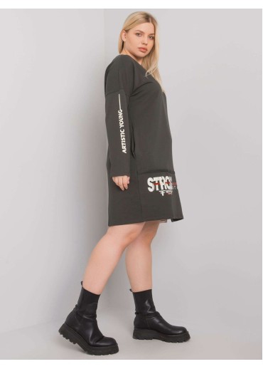 Khaki zelená mikinová tunika