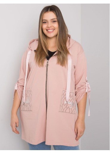 Tmavopúdrovo ružová mikina s kapucňou