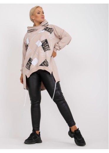 Béžovo hnedá mikina s kapucňou