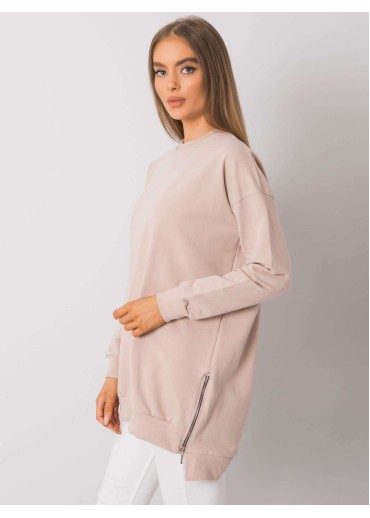 Béžovo hnedá mikinová tunika