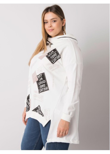 Smotanovo biela mikina s kapucňou