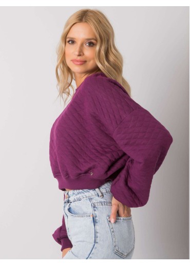Fialová crop top mikina