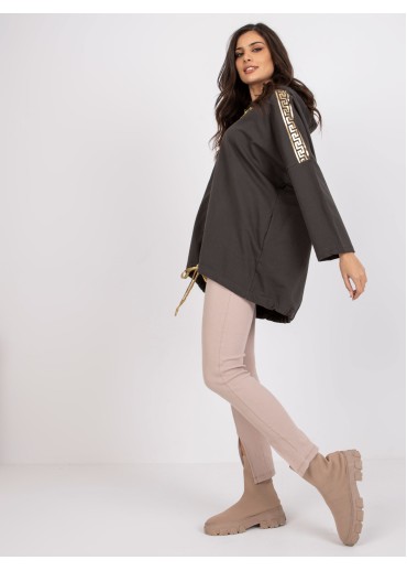 Khaki zelená mikina s kapucňou