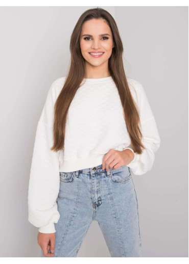 Smotanovo biela crop top mikina