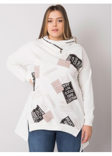 Smotanovo biela mikina s kapucňou