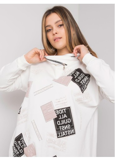 Smotanovo biela mikina s kapucňou