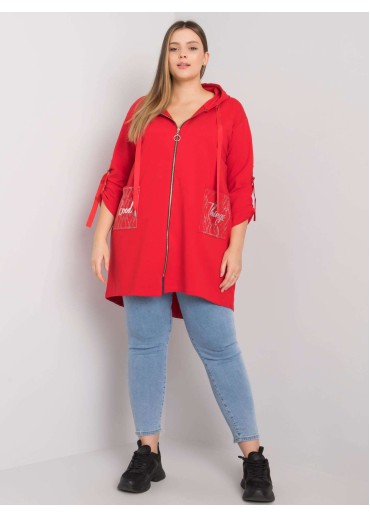 Červená mikina s kapucňou