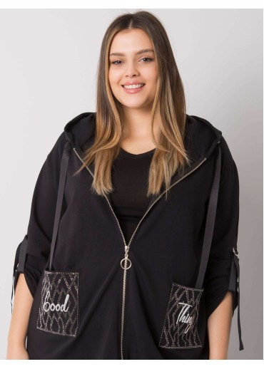 Čierna mikina s kapucňou
