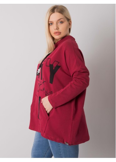 Bordovo červená mikina