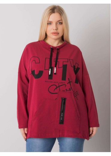 Bordovo červená mikina