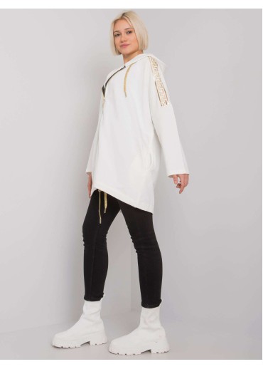 Smotanovo biela mikina s kapucňou