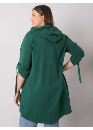 Tmavozelená mikina s kapucňou