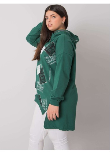 Tmavozelená mikina s kapucňou