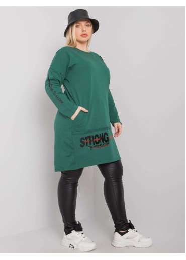 Tmavozelená mikinová tunika