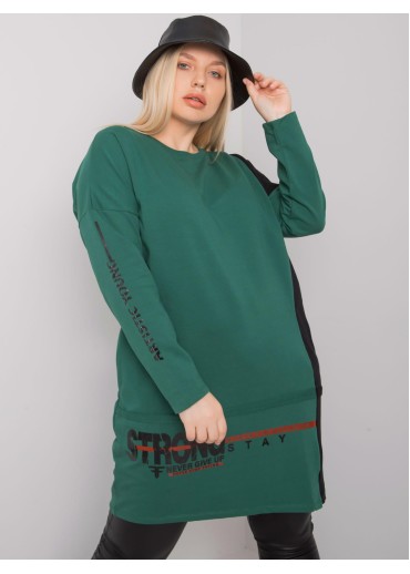 Tmavozelená mikinová tunika