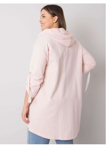 Púdrovo ružová mikina s kapucňou
