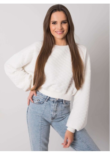 Smotanovo biela crop top mikina