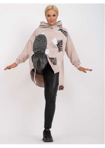 Béžovo hnedá mikina s kapucňou