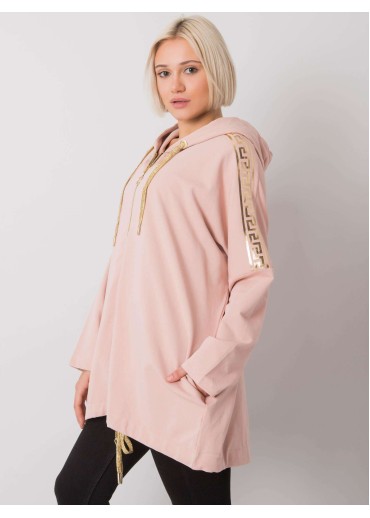 Tmavopúdrovo ružová mikina s kapucňou