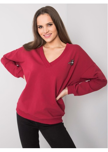 Bordovo červená mikina