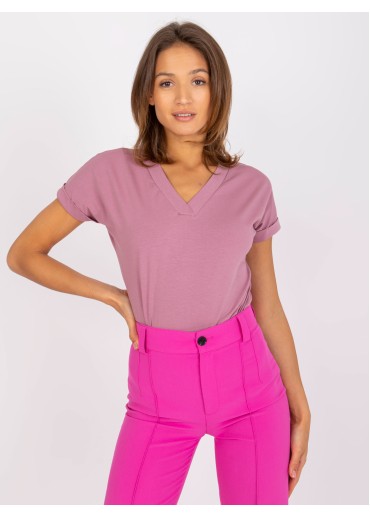 Tmavopúdrovo ružové basic tričko