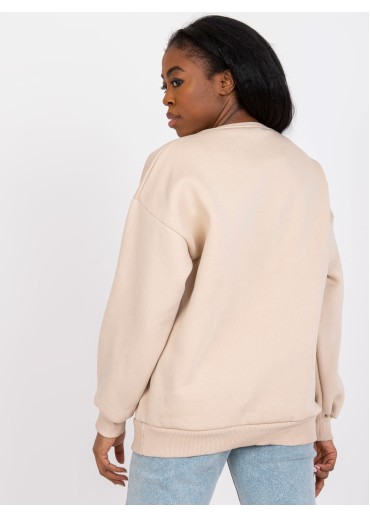 Béžovo hnedá basic mikina